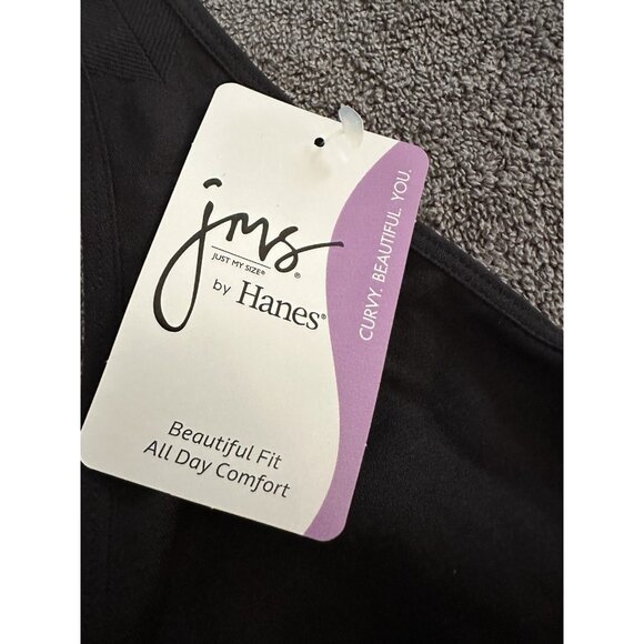 JMS By Hanes Women’s Unlined Wirefree Black Sports Bra Size 4XL - Picture 3 of 8